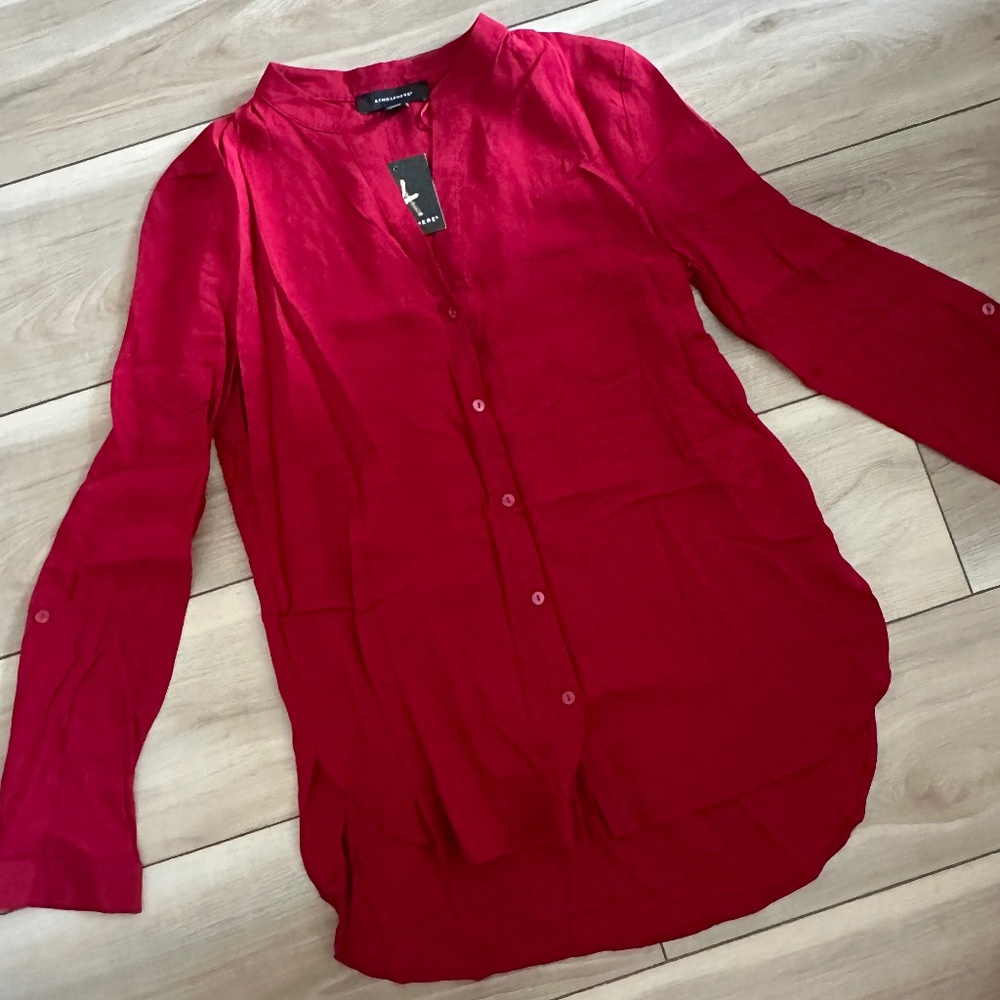 Red Business Casual Blouse NWT